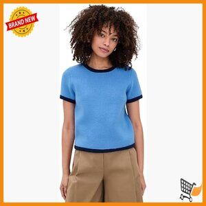 Short Sleeve Pullover Sweater, Crew Neck, Casual Knit Top